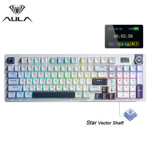 AULA S98pro Wireless Mechanical Keyboard Three Mode Gasket RGB Hot-swap Esports Gaming Keyboard with TFT and Multi-function Knob