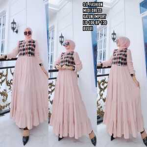 MIDI DRES IMPORT KATUN SERAT MIX SL