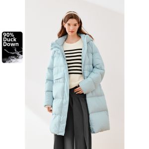 SEIFINI | Hooded Long Style Unique Sweet Womens Down Jacket 90% Duck Down