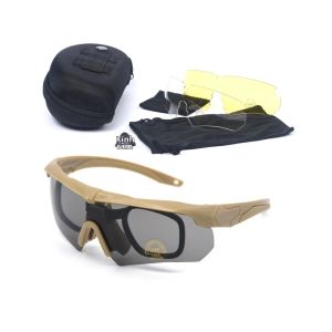 Kính Chiến Thuật Quân Sự Kính Bắn Súng Chống Gió HD 6 Ống Kính Cho Airsoft Xe Máy Leo Núi Leo Núi