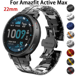 22mm Metal Strap For Amazfit Active Max Stianless Steel Wrist Amazfit Bip 6 5 GTR 4 3 2 Stratos 3 Helio Cheetah Round Pro Band