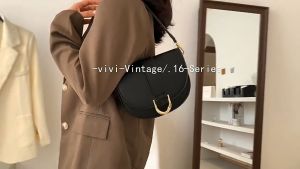 PU Leather Plain Stylish Saddle Bag (2 STRAPS) Shoulder Bag Crossbody Bag