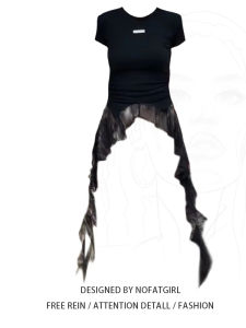 plus Size Lace Trim Short Sleeve T-Shirt Womens Summer Slimming Top Shoulder Width Regular round Neck Commute Style Korean Version