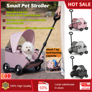 Lightweight Foldable Pet Stroller for Small Dogs & Cats | Compact Travel-Friendly Pushcart for Teddy & Puppies