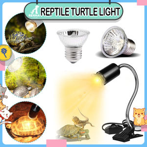 Rennas Reptile Heat Lamp UVA UVB Reptile Light with Holder&Switch for Lizard Turtle Snake Amphibian
