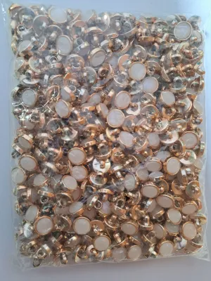 Kancing mutiara jamur timbul ukuran 11 mm/13 mm gold/silver
