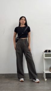 Obi Pants - Celana Highwaist Kulot Loose Pants Wanita - Celana Kantor Formal Anti Kusut Casual