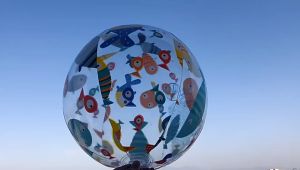 OLLYKIDS Inflatable Ball Merk Intex 59040 Lively Print Beach Ball 51 CM Bola Renang Anak