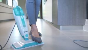 Shark Steam Mop 375ml Floor cleaning mop with 2 Dirt Grip Pads Lightweight Safe for all Sealed Hard Floors like Tile Hardwood Stone Laminate Vinyl & More Machine Washable Pads Removable Water Tank White/Seafoam - Shark S1000