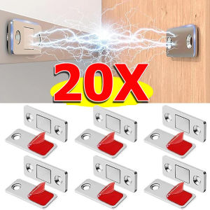 20Sets Magnetic Cabinet Catches with Screw / Invisible Adhesive Magnet Catch / Door Magnets Stop / Cabinet Door Stoppers No Drilling Needed