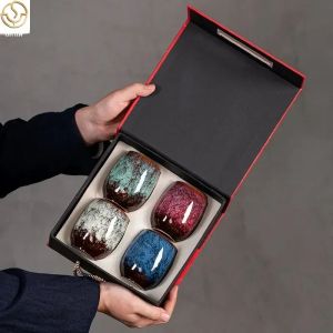 175ML แก้วกาแฟเซรามิค Teacup Porcelain Expresso ถ้วยบ้านสร้างสรรค์ชุดถ้วยชากล่องแพคเกจ кека