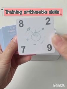 เกมลูกเต๋าคิดเลข 24 เกมคณิตศาสตร์มอนเตสซอรี ของเล่นคณิตศาสตร์ลูกเต๋าไม้ ปริศนาการศึกษาเบื้องต้น ของเล่นการคิดปริศนา บวก ลบ คูณ หาร 24 จุด