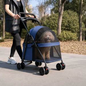 Lovinland Pet Gear Travel Lite Plus Stroller Compact Easy Fold No Assembly Required Large Wheels for Cats and Dogs