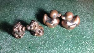 Tượng đồng Cặp Vịt & Sư tử đồng đỏ Châu Âu cổ xưa