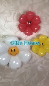 Balon Foil Karakter Bunga Daisy Kecil/ Balon Bunga Pastel karakter mini/Balon Bunga Smile