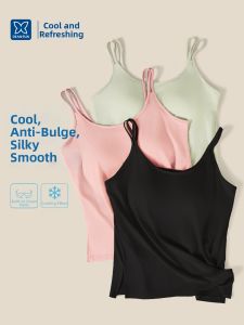 DIEANFEN | Cool and Lightweight Black Tank Top with Built-in Bra Plus Size