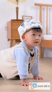 Mũ bảo vệ đầu cho bé tập đi tập bò siêu nhẹ siêu thoáng điều chỉnh theo kích thước vòng đầu có túi giặt giữ form mũ