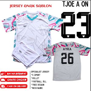 Free Sablon nama nomor punggung Jersey Futsal anak Kaos Bola Anak Stelan baju Olahraga anak anak seragam Sepakbola Jersey Castom nama nomor