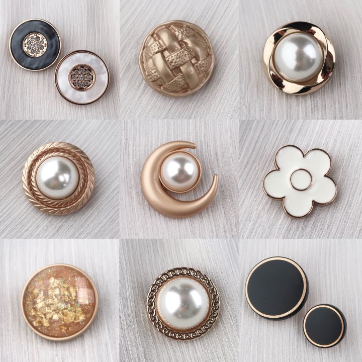 Kancing Baju Mewah Premium Gold Pearl | Kancing Jamur Blazer | Fancy