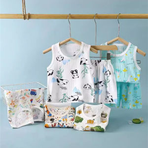 Preschool Summer Vest Set: Moisture & Sweat Wicking 2-Piece Set for Caring for Baby's Skin
