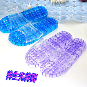 Bathroom Slippers Couple Home Bathing Crystal Plastic Men Anti-slip Flat Bottom Massage Slippers Women Summer Indoor
