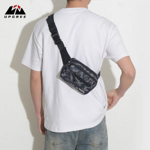 UPGREE กระเป๋ากีฬาคาดเอวสำหรับผู้ชายกระเป๋าผู้ชายแฟชั่นสะพายไหล่กระเป๋ากีฬาสะพายไหล่กระเป๋าคาดหน้าอกกันน้ำมีซิปสามช่องดีไซน์ความจุขนาดใหญ่กระเป๋าวิ่ง Tas Gym แบบพกพาสำหรับวิ่งปั่นจักรยานเดินเขา