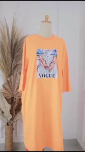 Pabrik Baju INKA MIDI DRESS Bahan KAOS KATUN COMBED 24S APLIKASI SABLON Tunik Wanita Jumbo Viral