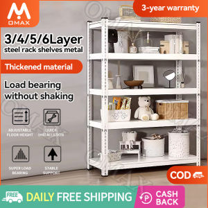 200x200 Stainless Steel Shelf 6 Layers Boltless Metal Rack Organizer Black Or White Metal Shelf Supermarket Display Rack Home Storage Rack Multi-purpose Boltless Rack