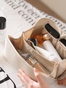 Luxury Pillow Makeup Bag PU Leather Portable Cosmetic Bag Pouch Beg Makeup Murah Storage Bag Handbag