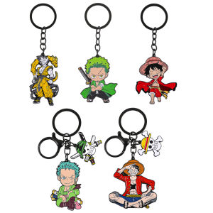 Bandai | One Piece Anime Keychain Set - Monkey D. Luffy & Roronoa Zoro Cartoon Characters for Backpack Decoration Collectible Gifts