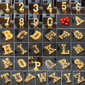 Vcob LED Alphabet Letter Number Light Decorative Birthday Wedding Party Home Decor