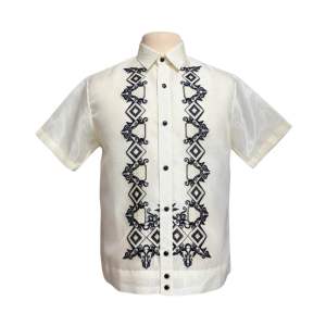 【 PREMIUM 】Polo Jacket Barong Made From Organza Pinya with Embroidery