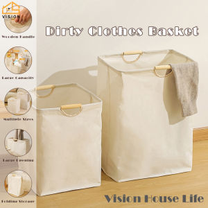 Vision Japanese Dirty Clothes Storage Basket Foldable Laundry Basket Large-Capacity Laundry Hamper Bathroom Laundry Stuff Storage Sundries Storage Trolley