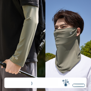 MiiOW | MiiOW Ice Silk Sunscreen Sleeve Mens Summer Outdoor Cycling Fishing UV Protection Breathable Lightweight Polyester Sleeve