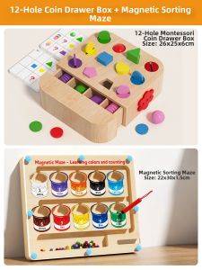 MWZ | Montessori Educational Shape Sorting Coin Box Toy