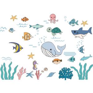 Bathroom Tile Stickers Waterproof Glass Door Decorative Cartoon Covering Ugly Wall Stickers Modern Simple Style PVC Material