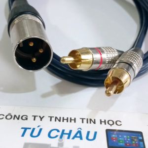 Dây Canon ra 2 AV Đưc dài 1m / Chuẩn Canon Đực Kim