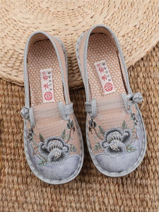 New Arrival Old Beijing Cloth Shoes Summer Mesh Han Dynasty Embroidered Shoes Slip-on Flats Womens Shoes Flat Mom Shoes Soft Bottom