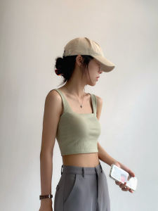 เสื้อกั๊กสั้นทรงเข้ารูปสำหรับผู้หญิง คอเหลี่ยม ปกโปโล ป้องกันการสัมผัสได้ ชุดกีฬา เสื้อกั๊กสั้น ผ้าฝ้ายผสมโพลีเอสเตอร์