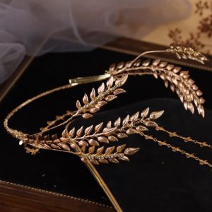 2024 Mới Vintage Cổ Điển Hy Lạp Vàng Lá Tua Rua Tóc Chụp Ảnh Tạo Kiểu Và Du Lịch Phụ Kiện Tóc Thời Trang