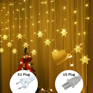 MJJC | Snowflake Light String Fairy Lamp 8 Modes EU 220V US 110V Xmas Lights Christmas Decoration Room Decoration Led Curtain Lights