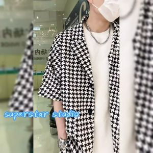 Áo Sơ Mi Tay Ngắn Vải Lụa Mỏng Họa Tiết Sọc phong cách hàn quốc Áo sơ mi nam Thời Trang Cho nam mùa hè vintage