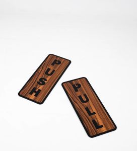 Tanda Push Pull Motif Wooden Sederhana Langsung Tempel