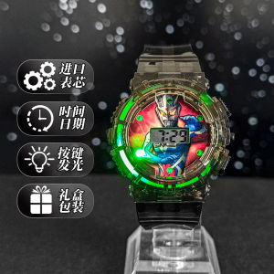 Cetacean Childrens Glowing Music Electronic Watch Silicone Strap Kindergarten Elementary School Kids Time Date Display Watch