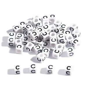 100-500pcs Acrylic Cube A-Z 26 Letter Beads Loose Spacer Alphabet Beads for Jewelry Making DIY Bracelet Necklace Accessories