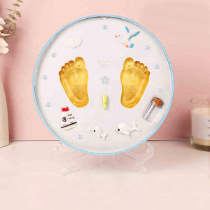 Newborn hand and foot prints fetal hair commemoration babys 100th day hand and foot print commemorative gift