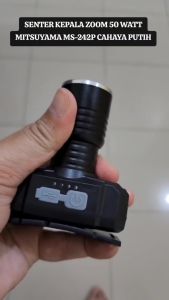Senter Kepala Zoom Laser MITSUYAMA MS-242P Jarak Jauh LED 3 Mode Cahaya | Rechargeable Cahaya Putih Super Terang