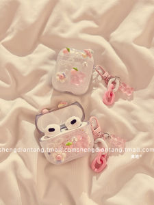 Ốp Lưng Airpods pro Hình Gấu Mèo Trái Cây Hồng Silicon Mềm Chống Rơi Cho Tai Nghe Bluetooth Không Dây Apple Airpods4 Phiên Bản Mới