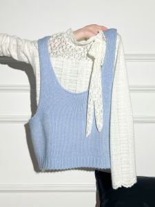 AUDISTY | Bộ Đồ Hai Mảnh Bằng Vải Knit Mềm Dạng Yếm Không Tay