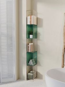 Modern Acrylic Multi-Layer Bookshelf Simple Design Home Living Room Narrow Gap Floor Standing Storage Bookcase No Installation Needed